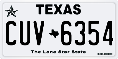 TX license plate CUV6354