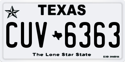 TX license plate CUV6363