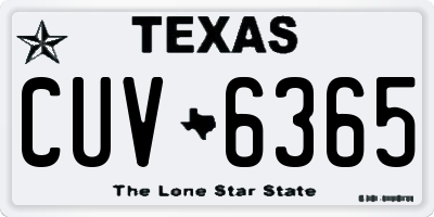 TX license plate CUV6365