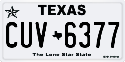 TX license plate CUV6377