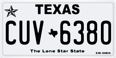 TX license plate CUV6380