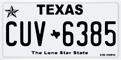 TX license plate CUV6385