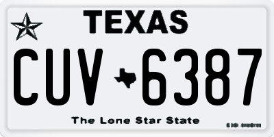 TX license plate CUV6387