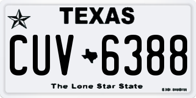 TX license plate CUV6388