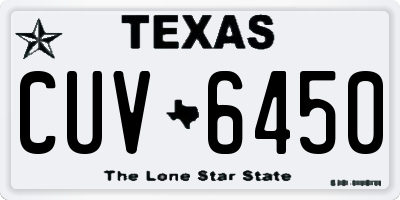TX license plate CUV6450