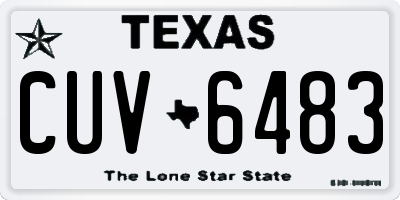 TX license plate CUV6483