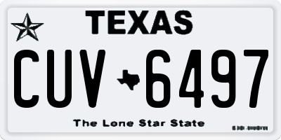 TX license plate CUV6497