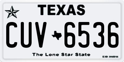 TX license plate CUV6536