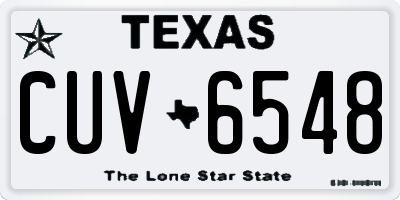 TX license plate CUV6548