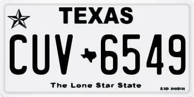 TX license plate CUV6549