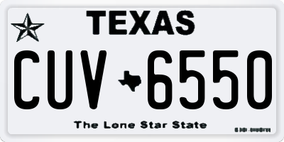 TX license plate CUV6550