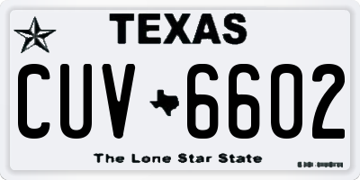 TX license plate CUV6602