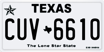TX license plate CUV6610