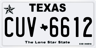 TX license plate CUV6612