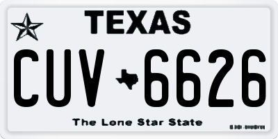 TX license plate CUV6626