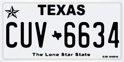 TX license plate CUV6634