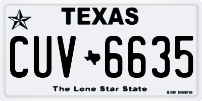 TX license plate CUV6635
