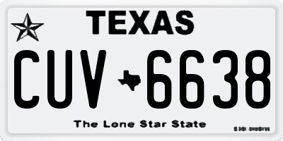 TX license plate CUV6638