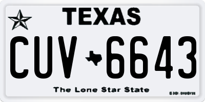TX license plate CUV6643