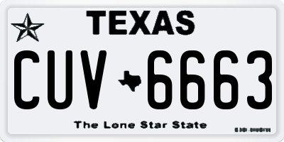 TX license plate CUV6663