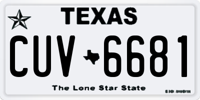 TX license plate CUV6681