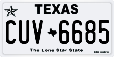 TX license plate CUV6685