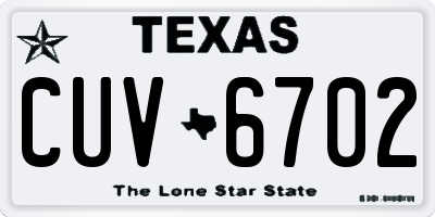 TX license plate CUV6702