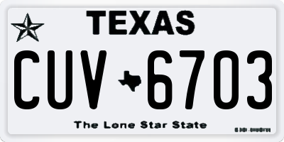TX license plate CUV6703