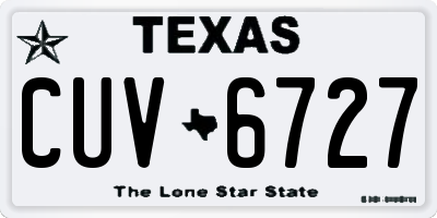TX license plate CUV6727