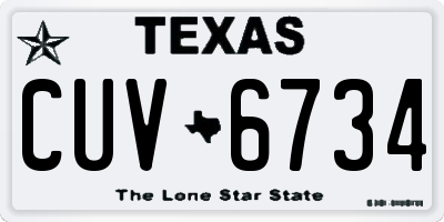 TX license plate CUV6734