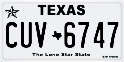 TX license plate CUV6747