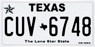 TX license plate CUV6748
