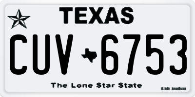 TX license plate CUV6753