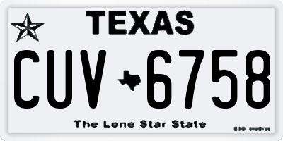 TX license plate CUV6758