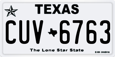 TX license plate CUV6763