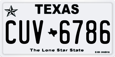 TX license plate CUV6786