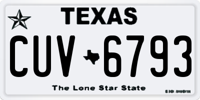 TX license plate CUV6793