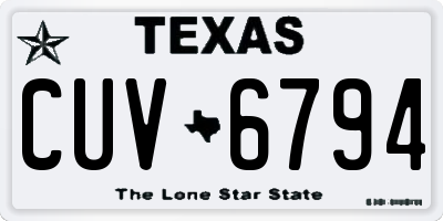 TX license plate CUV6794