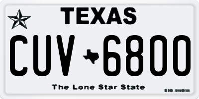 TX license plate CUV6800