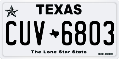 TX license plate CUV6803