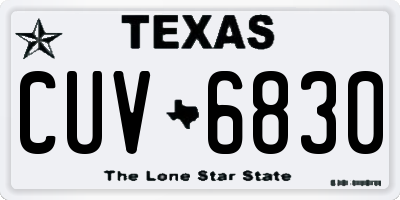 TX license plate CUV6830