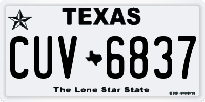 TX license plate CUV6837
