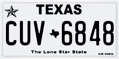 TX license plate CUV6848
