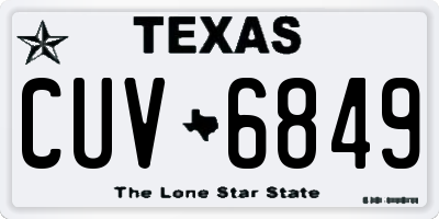 TX license plate CUV6849