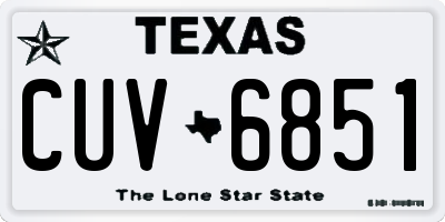 TX license plate CUV6851