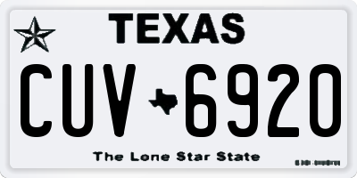 TX license plate CUV6920