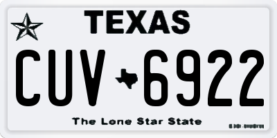 TX license plate CUV6922