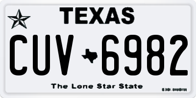 TX license plate CUV6982