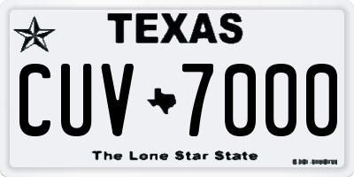 TX license plate CUV7000