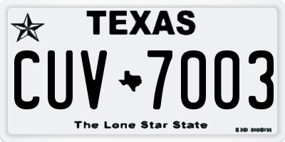 TX license plate CUV7003